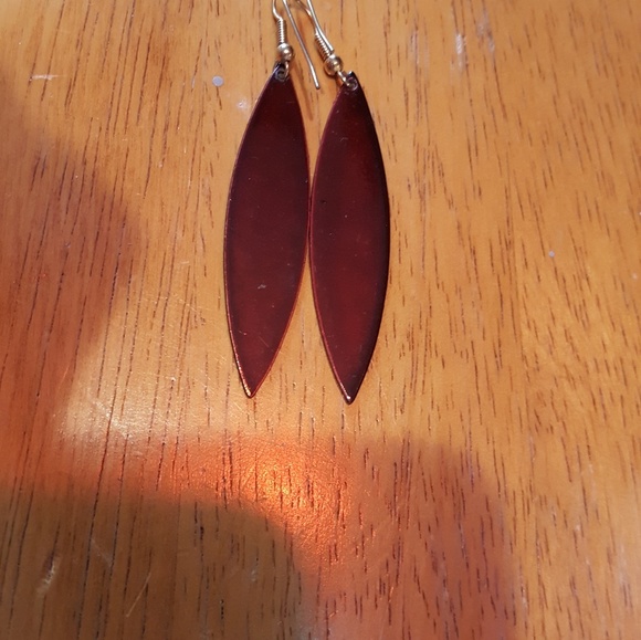 Nice 1/4"  brown open wire earrings EUC. - Picture 2 of 2